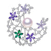 Fashion Freshwater Pearl Moon Brooch For Ladies