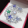 Fashion Freshwater Pearl Moon Brooch For Ladies