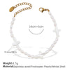 Fashion Freshwater Pearl Necklace And Bracelet Set 316L Stainless Steel 316L Stainless Steel 18K Gold Plated For Women