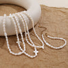 Fashion Freshwater Pearl Necklace And Bracelet Set 316L Stainless Steel 316L Stainless Steel 18K Gold Plated For Women