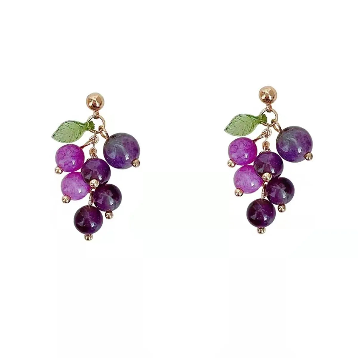 Fashion Fruit Alloy Glass Beaded Earrings