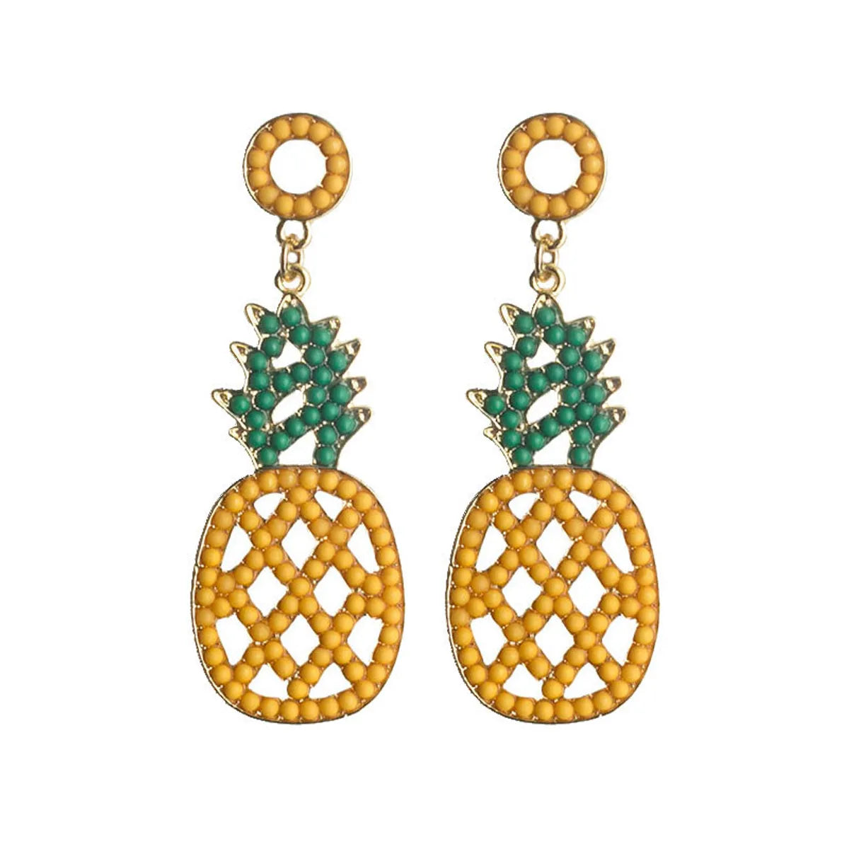 Fashion Fruit Beaded Alloy Plating Women's Drop Earrings 1 Pair