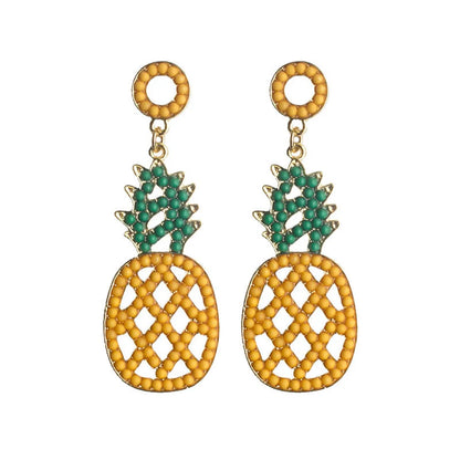 Fashion Fruit Beaded Alloy Plating Women's Drop Earrings 1 Pair