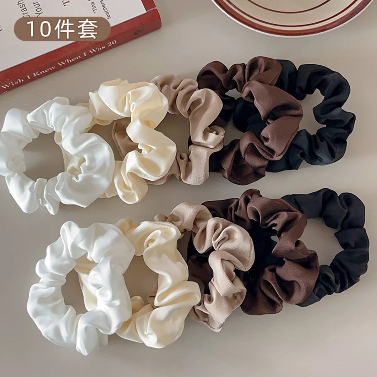 Fashion Fruit Solid Color Cloth Hair Tie 5 Pieces