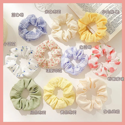 Fashion Fruit Solid Color Cloth Hair Tie 5 Pieces