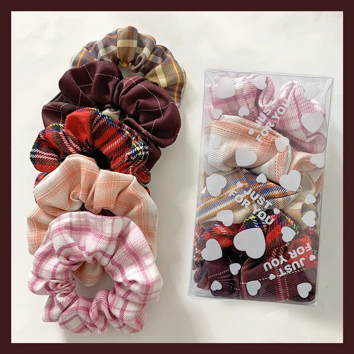 Fashion Fruit Solid Color Cloth Hair Tie 5 Pieces