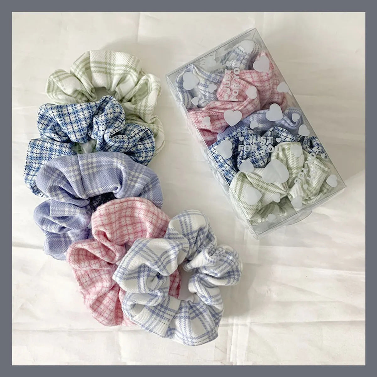 Fashion Fruit Solid Color Cloth Hair Tie 5 Pieces