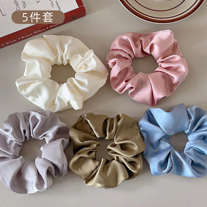 Fashion Fruit Solid Color Cloth Hair Tie 5 Pieces