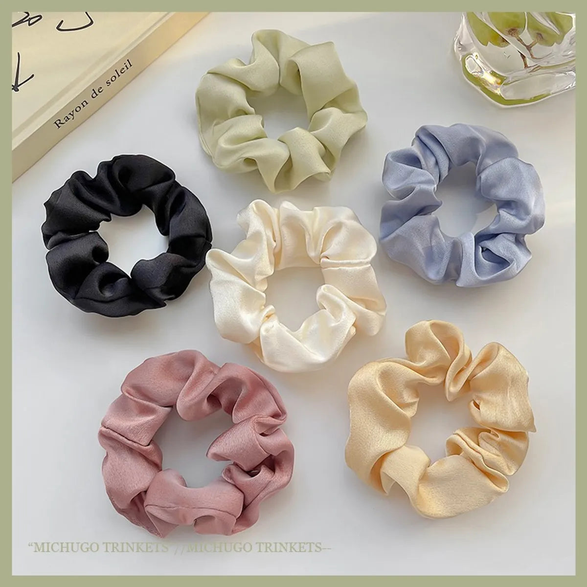 Fashion Fruit Solid Color Cloth Hair Tie 5 Pieces