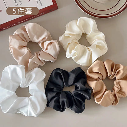 Fashion Fruit Solid Color Cloth Hair Tie 5 Pieces