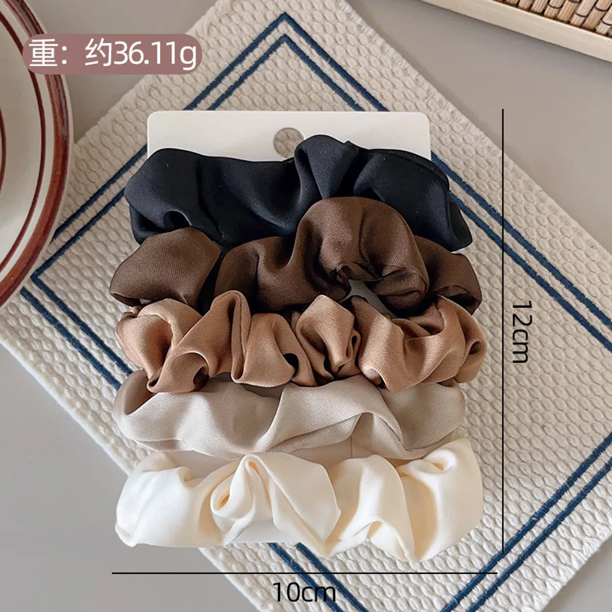 Fashion Fruit Solid Color Cloth Hair Tie 5 Pieces