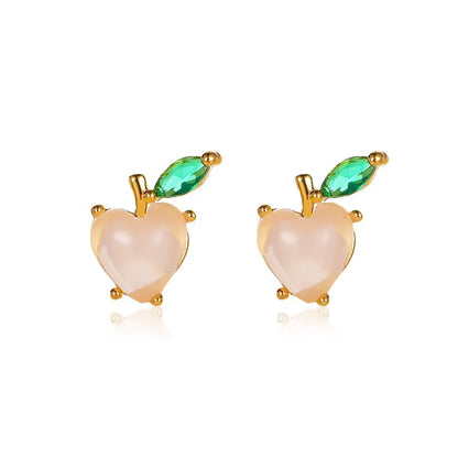 Fashion Fruit Sweet Peach Strawberry Cute Girl Wild Student Earrings