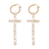 Fashion Full Diamond Cross Earrings Wholesale