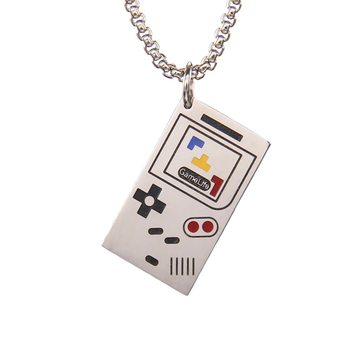 Fashion Gamepad 201 Stainless Steel Enamel Unisex Pendant Necklace