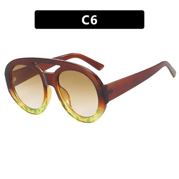 Fashion Geometric Ac Round Frame Full Frame Women'S Sunglasses