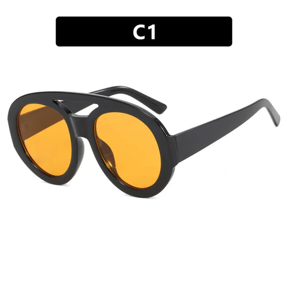 Fashion Geometric Ac Round Frame Full Frame Women'S Sunglasses