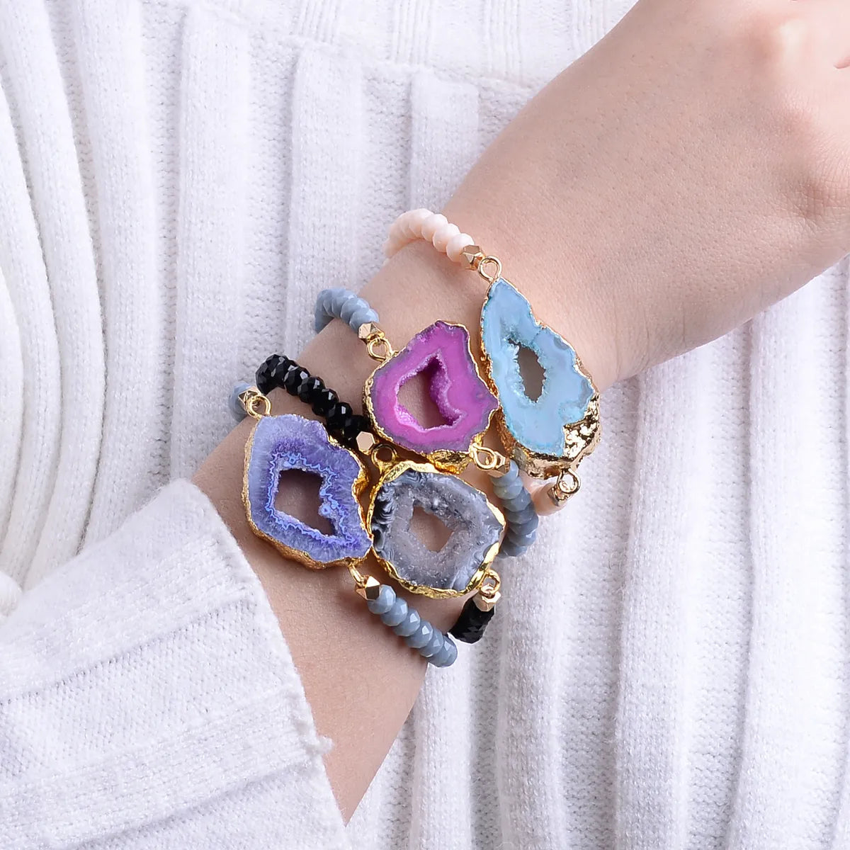 Fashion Geometric Agate Bracelets