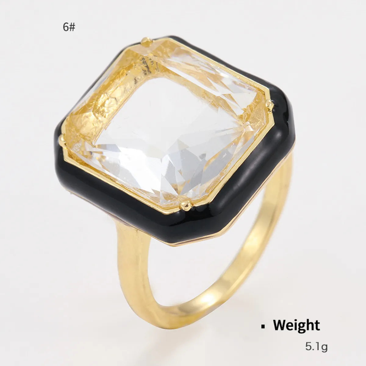 Fashion Geometric Alloy Enamel Zircon Women'S Rings