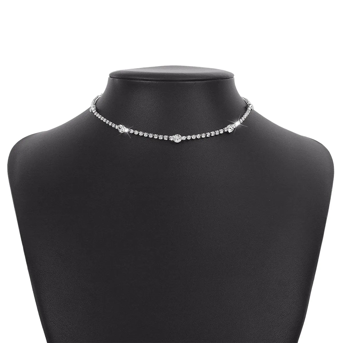 Fashion Geometric Alloy Inlay Rhinestone Choker