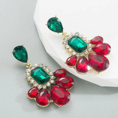 Fashion Geometric Alloy Inlay Rhinestone Drop Earrings