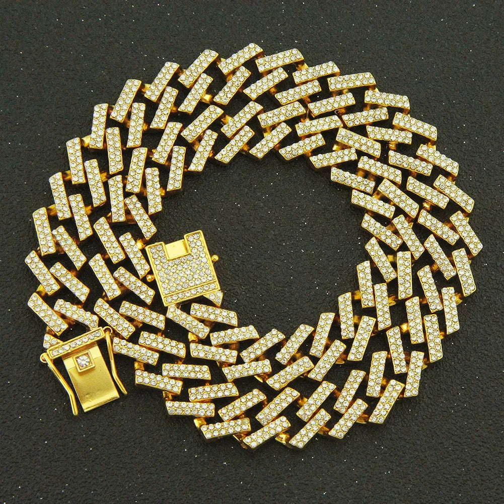 Fashion Geometric Alloy Inlay Rhinestones Men'S Necklace