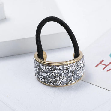 Fashion Geometric Alloy Plating Artificial Diamond Hair Tie