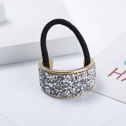 Fashion Geometric Alloy Plating Artificial Diamond Hair Tie