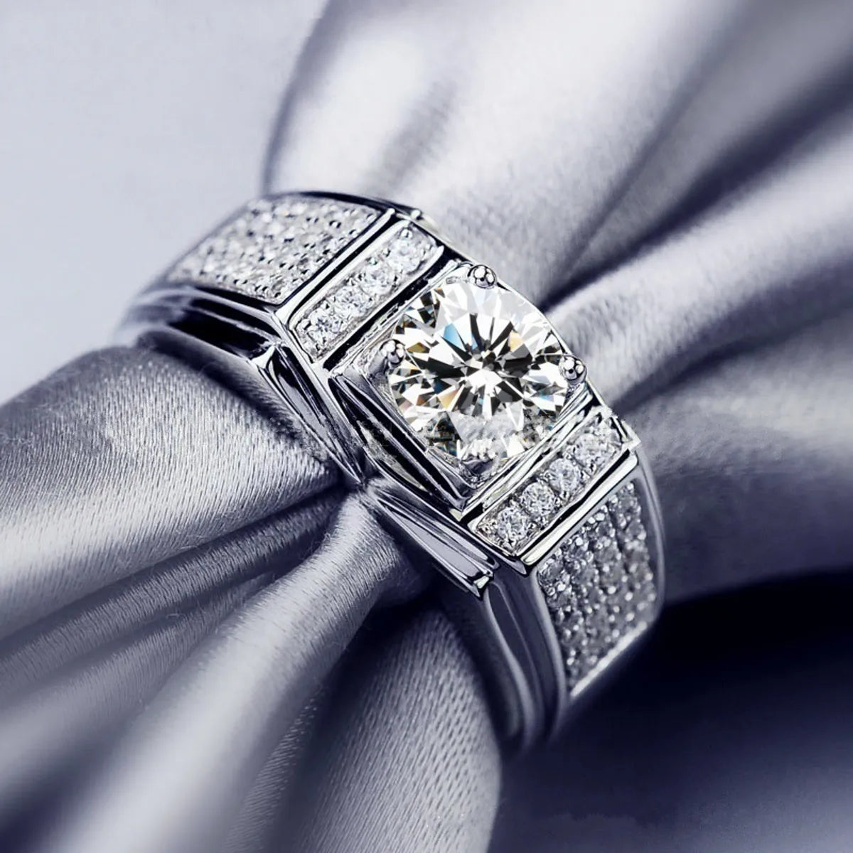 Fashion Geometric Alloy Plating Artificial Diamond Men's Rings