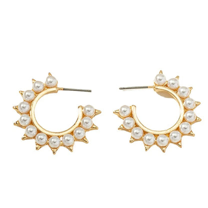 Fashion Geometric Alloy Plating Artificial Pearls Earrings