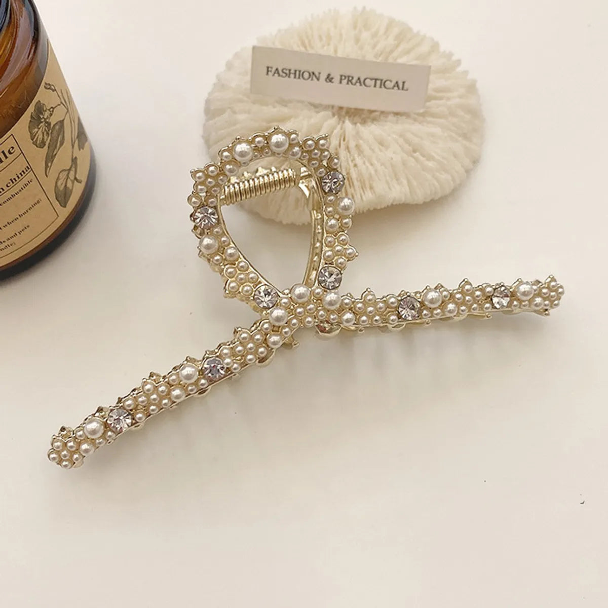 Fashion Geometric Alloy Plating Artificial Rhinestones Artificial Pearls Hair Claws