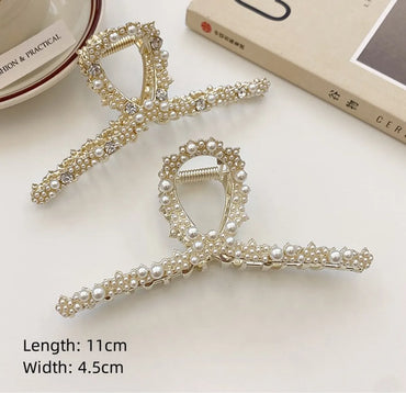 Fashion Geometric Alloy Plating Artificial Rhinestones Artificial Pearls Hair Claws