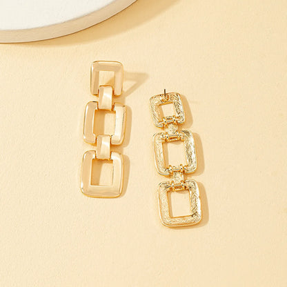 Fashion Geometric Plating Alloy Drop Earrings