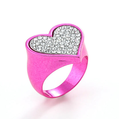 Fashion Geometric Alloy Plating Glass Women's Rings