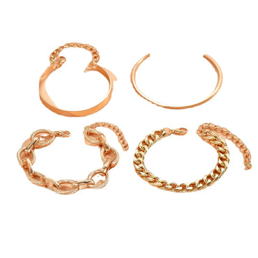 Fashion Geometric Alloy Plating Unisex Bracelets 4 Piece Set