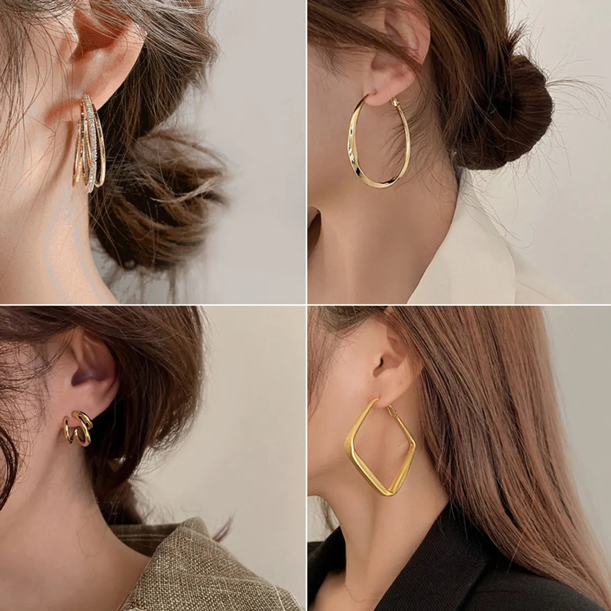 1 Pair Fashion Geometric Plating Alloy Earrings