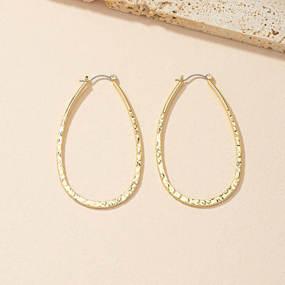 1 Pair Fashion Geometric Plating Alloy Hoop Earrings