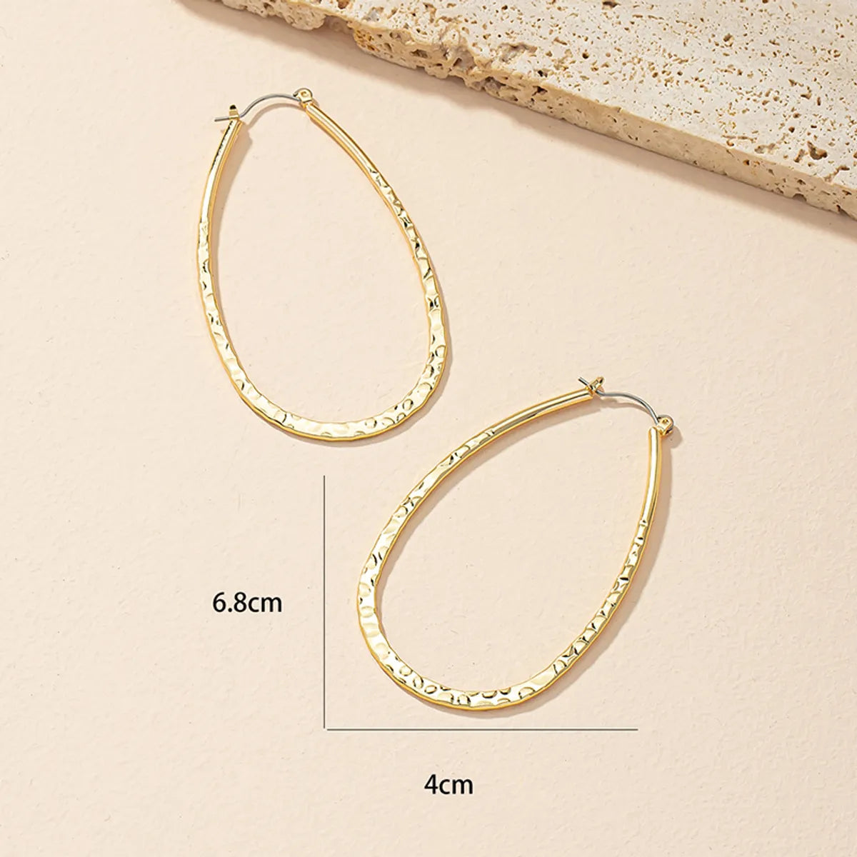 1 Pair Fashion Geometric Plating Alloy Hoop Earrings