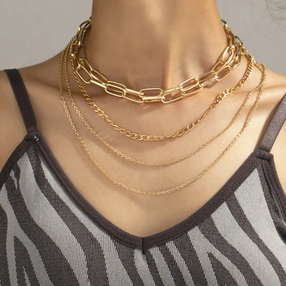 Fashion Geometric Alloy Plating Women'S Layered Necklaces 1 Piece