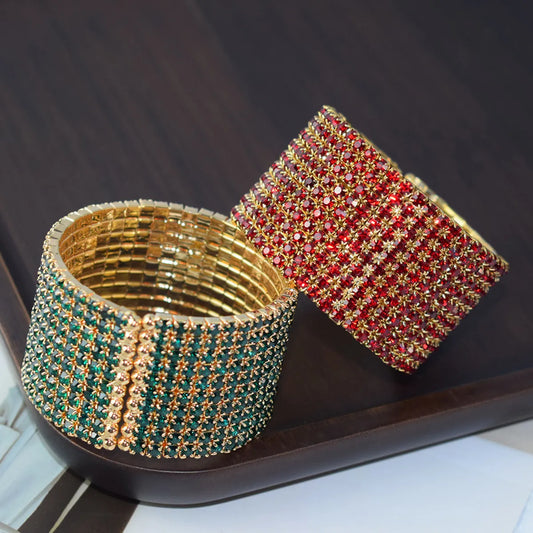 Fashion Geometric Alloy Rhinestone Rhinestones Women's Bangle