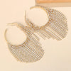 Fashion Geometric Alloy Rhinestone Tassel Earrings
