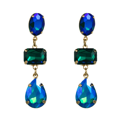 Fashion Geometric Alloy Rhinestones Women'S Earrings 1 Pair