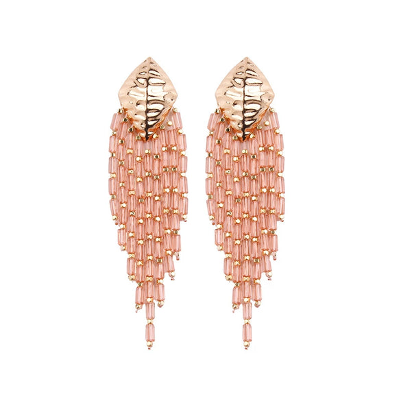 Fashion Geometric Alloy Tassel Earrings For Women With Electroplating