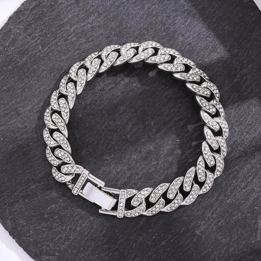 Fashion Geometric Alloy Titanium Steel Inlay Zircon Bracelets 1 Piece