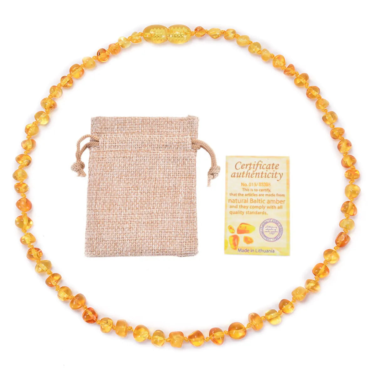 Fashion Geometric Amber Beaded Kid's Necklace