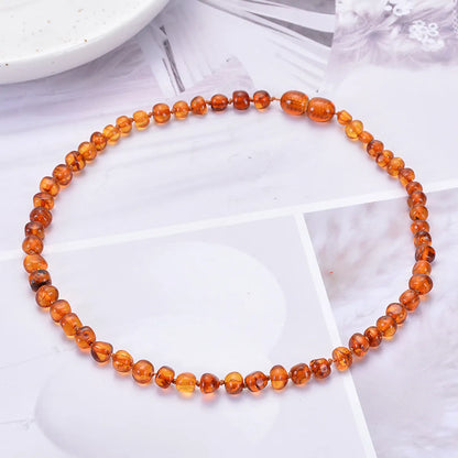 Fashion Geometric Amber Beaded Kid's Necklace