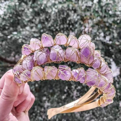 Fashion Geometric Amethyst Handmade Hair Band 1 Piece