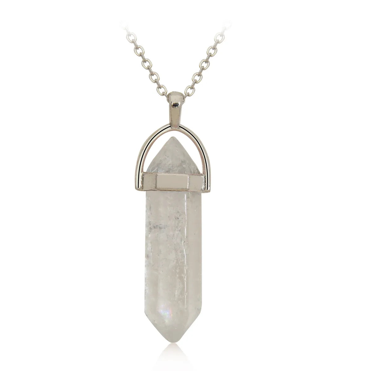 Fashion Geometric Natural Stone Polishing Pendant Necklace