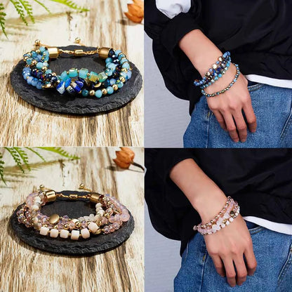 Fashion Geometric Artificial Crystal Rope Beaded Unisex Bracelets