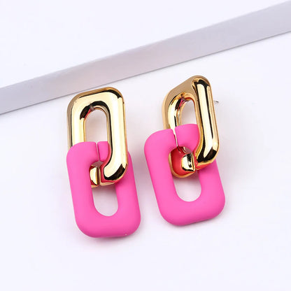 Fashion Geometric Arylic Stoving Varnish Unisex Drop Earrings 1 Pair