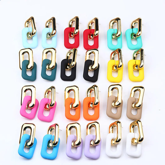 Fashion Geometric Arylic Stoving Varnish Unisex Drop Earrings 1 Pair